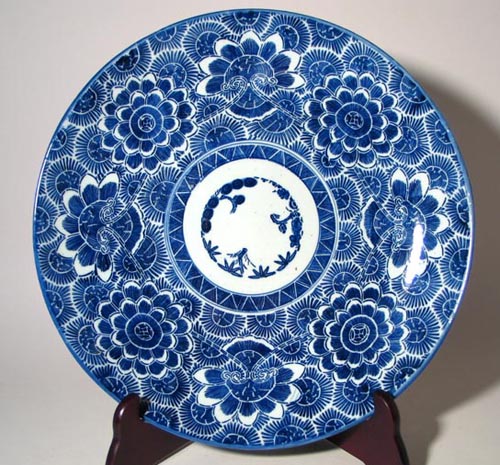 極美品明治時代初期～大正時代末期頃時代伊万里焼特大55センチ鹿絵図