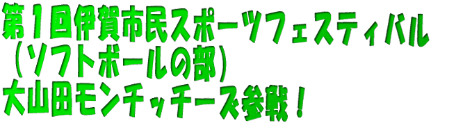 第1回伊賀市民スポーツフェスティバル (ソフトボールの部) 大山田モンチッチーズ参戦!